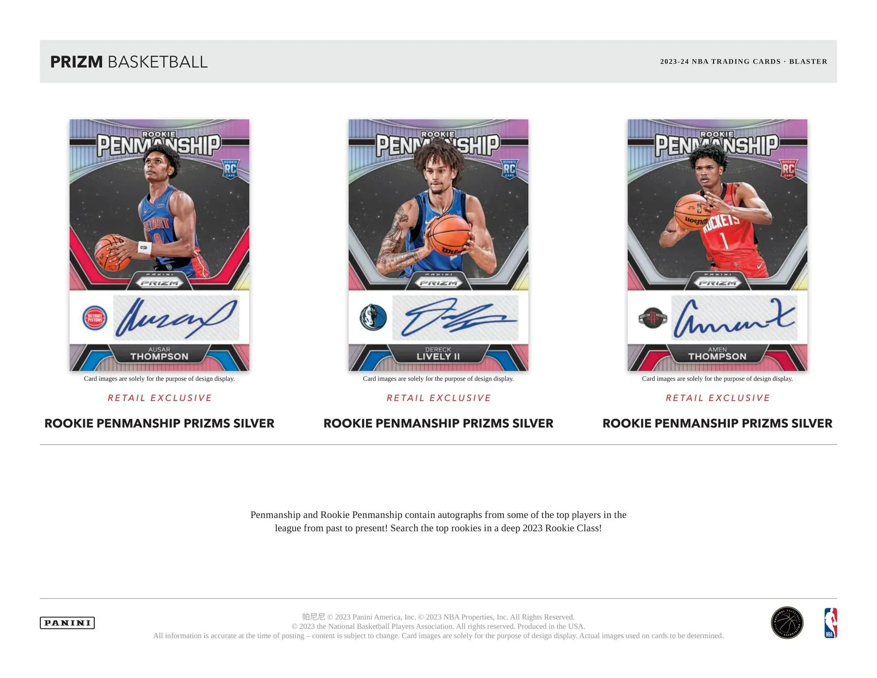 2023/24 Panini Prizm Basketball 6-Pack Hobby Blaster Box 6 Packs Per Box, 4 Cards Per Pack