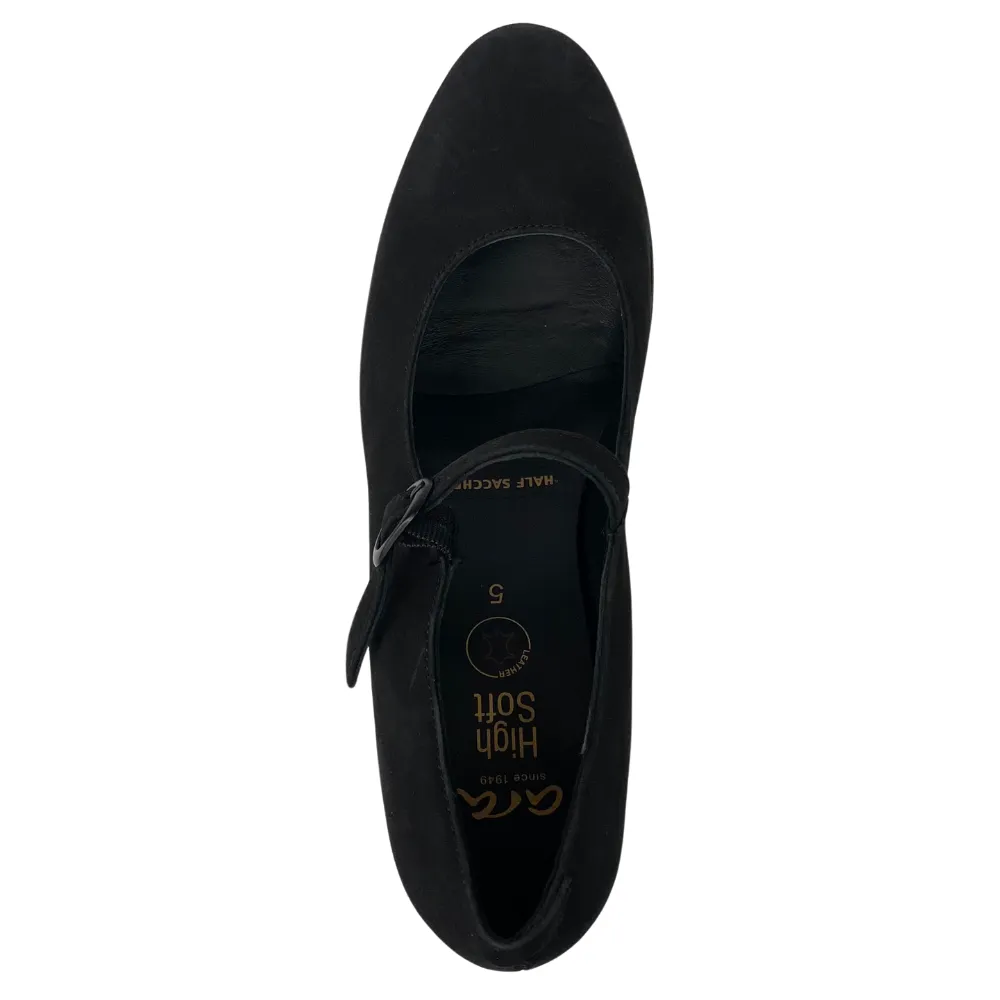 Ara Olive Black Mary Jane Wedge (Women's)