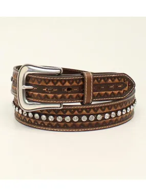 Ariat A1532802 Womens Zig Zag Edge Leather Belt Brown - B