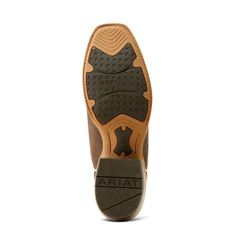 'Ariat' Men's 14" Ringer Cowboy Western Narrow Cutter Toe - Tobacco Toffee / Bright Blue
