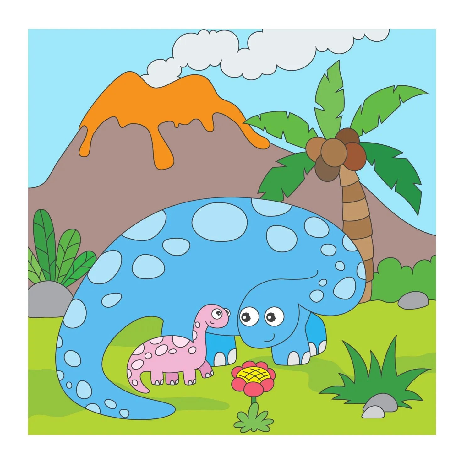 Baby Dinosaurs DIY Canvas Base for Painting