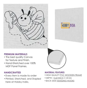Bee with Honey DIY Canvas Base for Painting