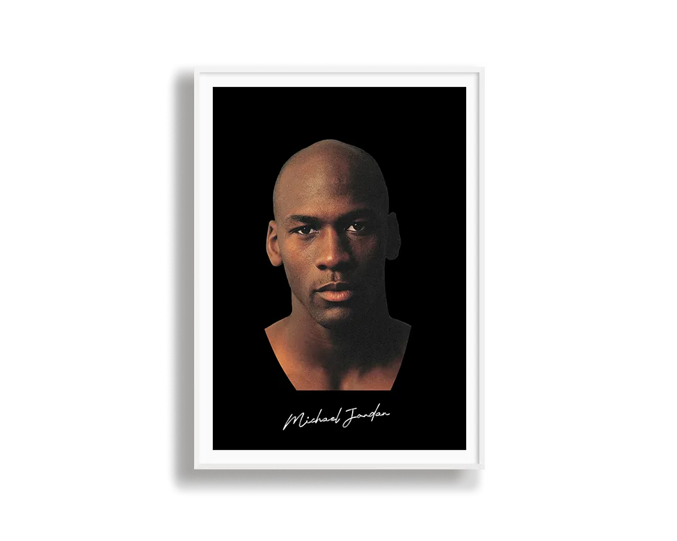 Big Head Michael Jordan Black Portrait