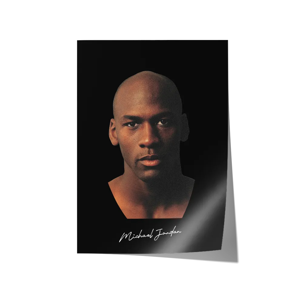 Big Head Michael Jordan Black Portrait