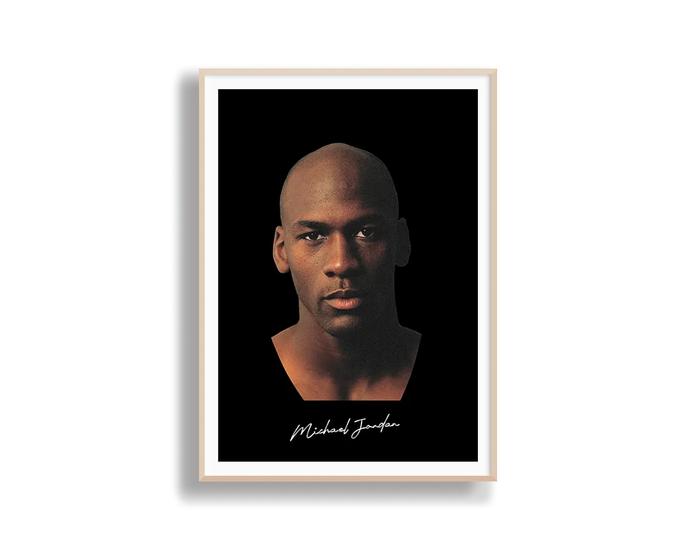 Big Head Michael Jordan Black Portrait