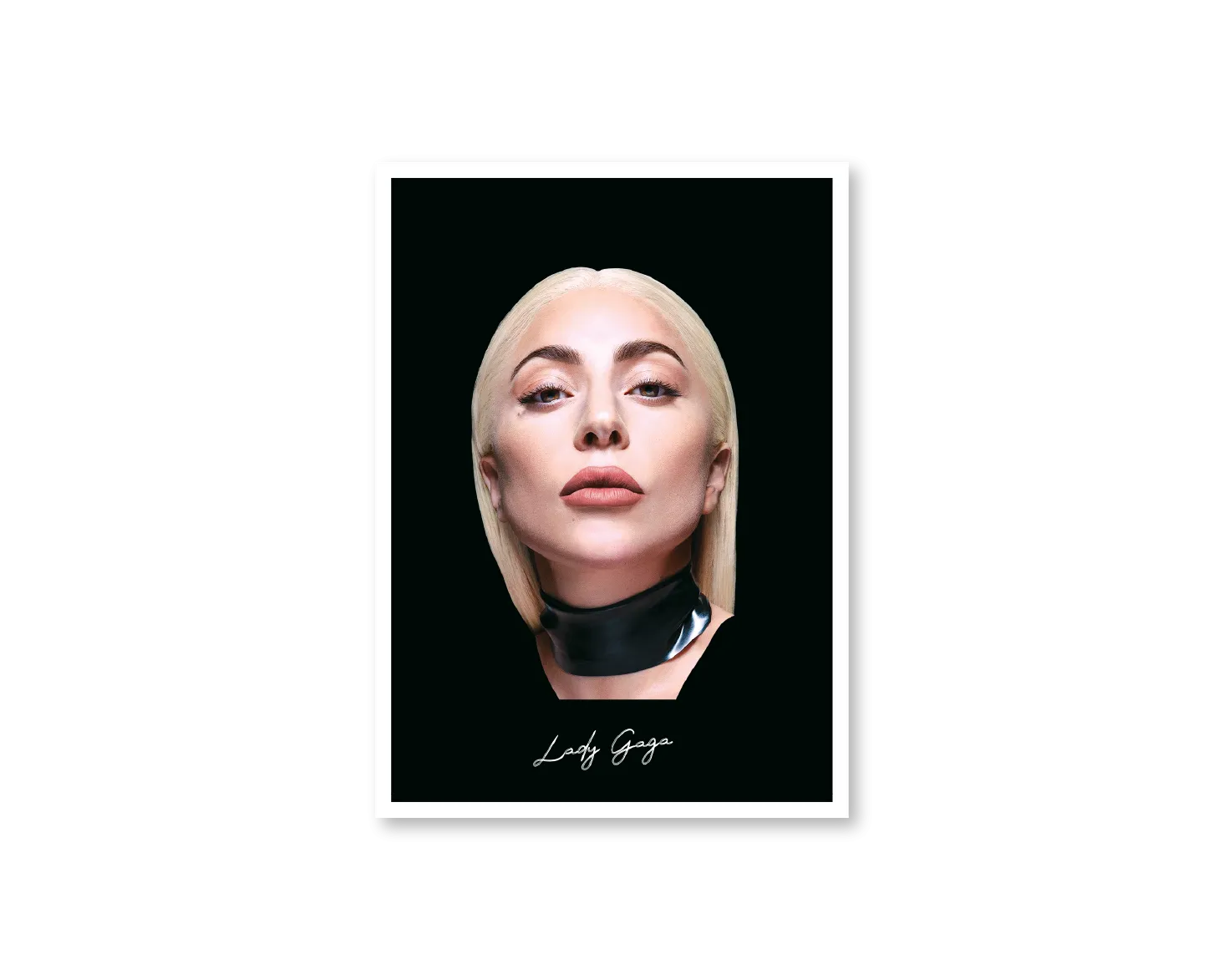 Big Head Retro Lady Gaga Black Portrait