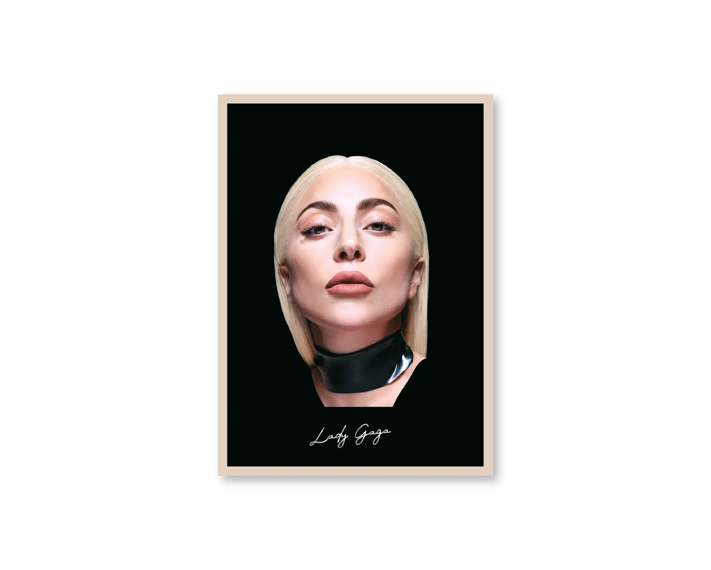 Big Head Retro Lady Gaga Black Portrait