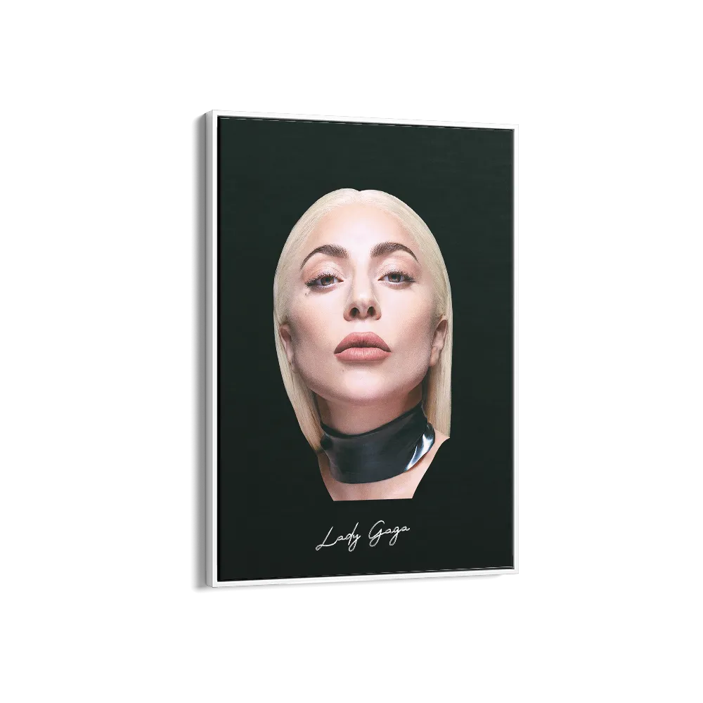 Big Head Retro Lady Gaga Black Portrait