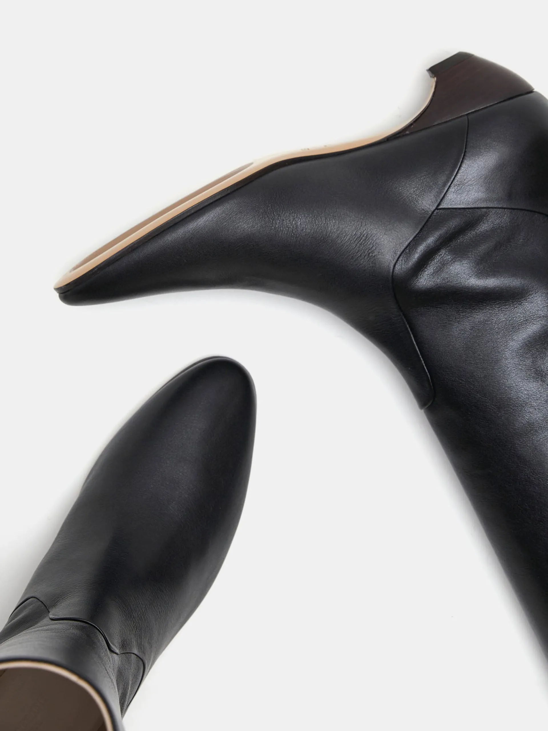 Black leather Allegra riding boots