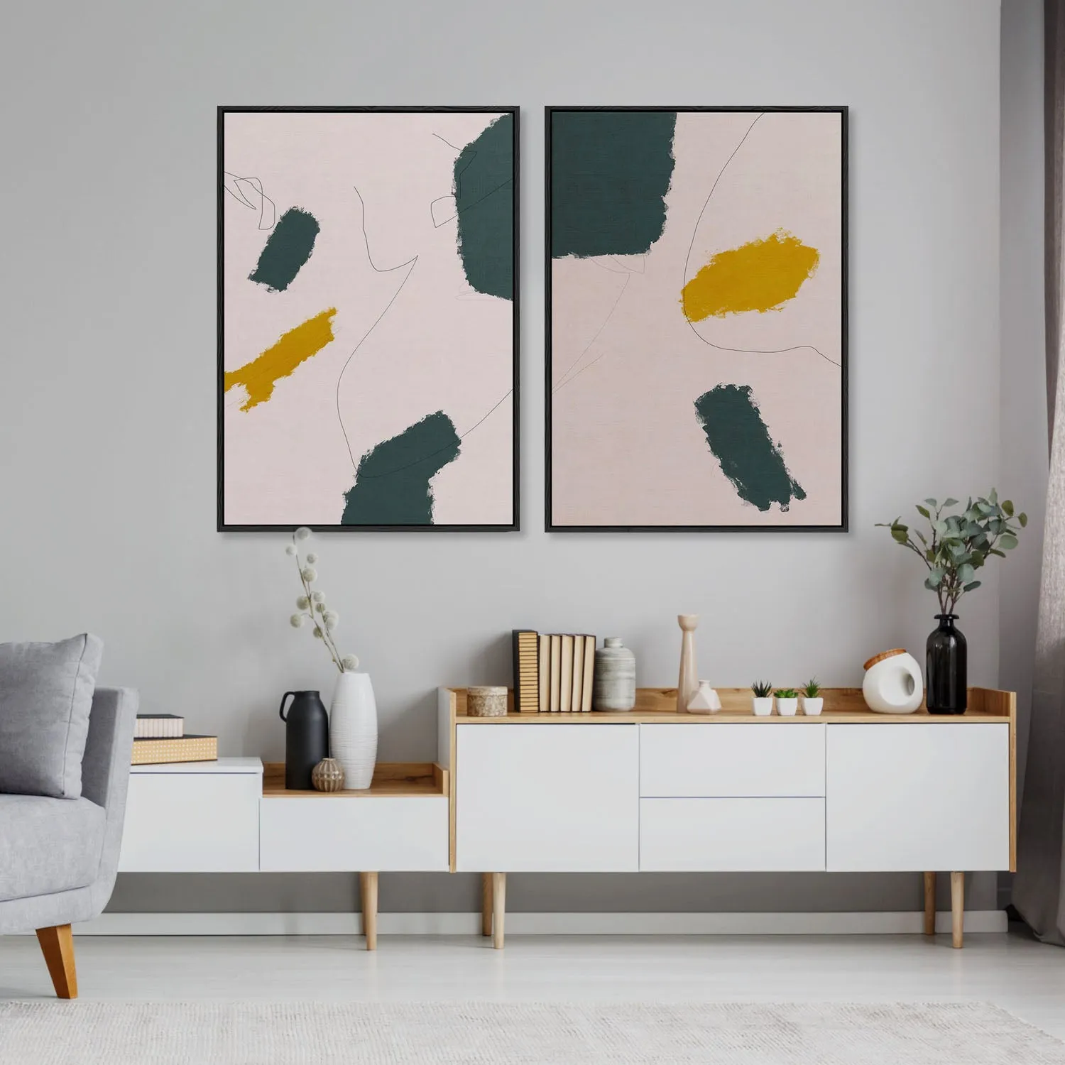 Blush Lines Canvas Set Of 2