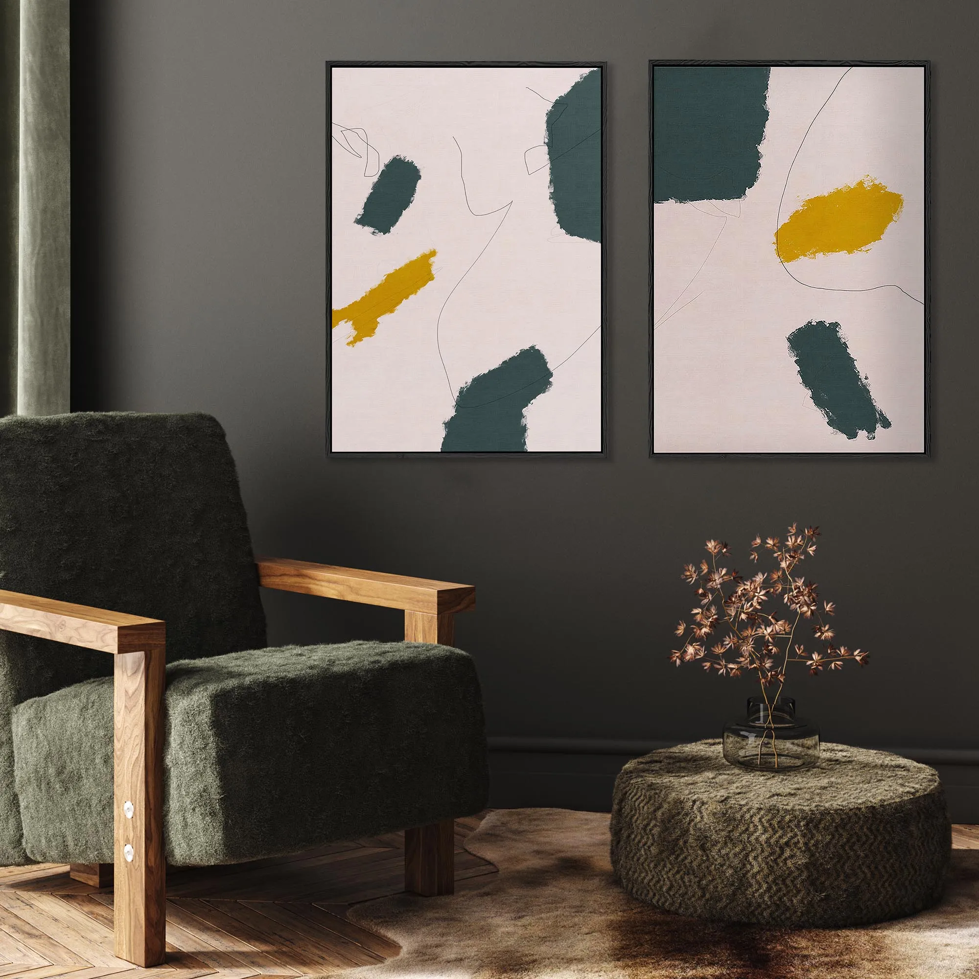 Blush Lines Canvas Set Of 2