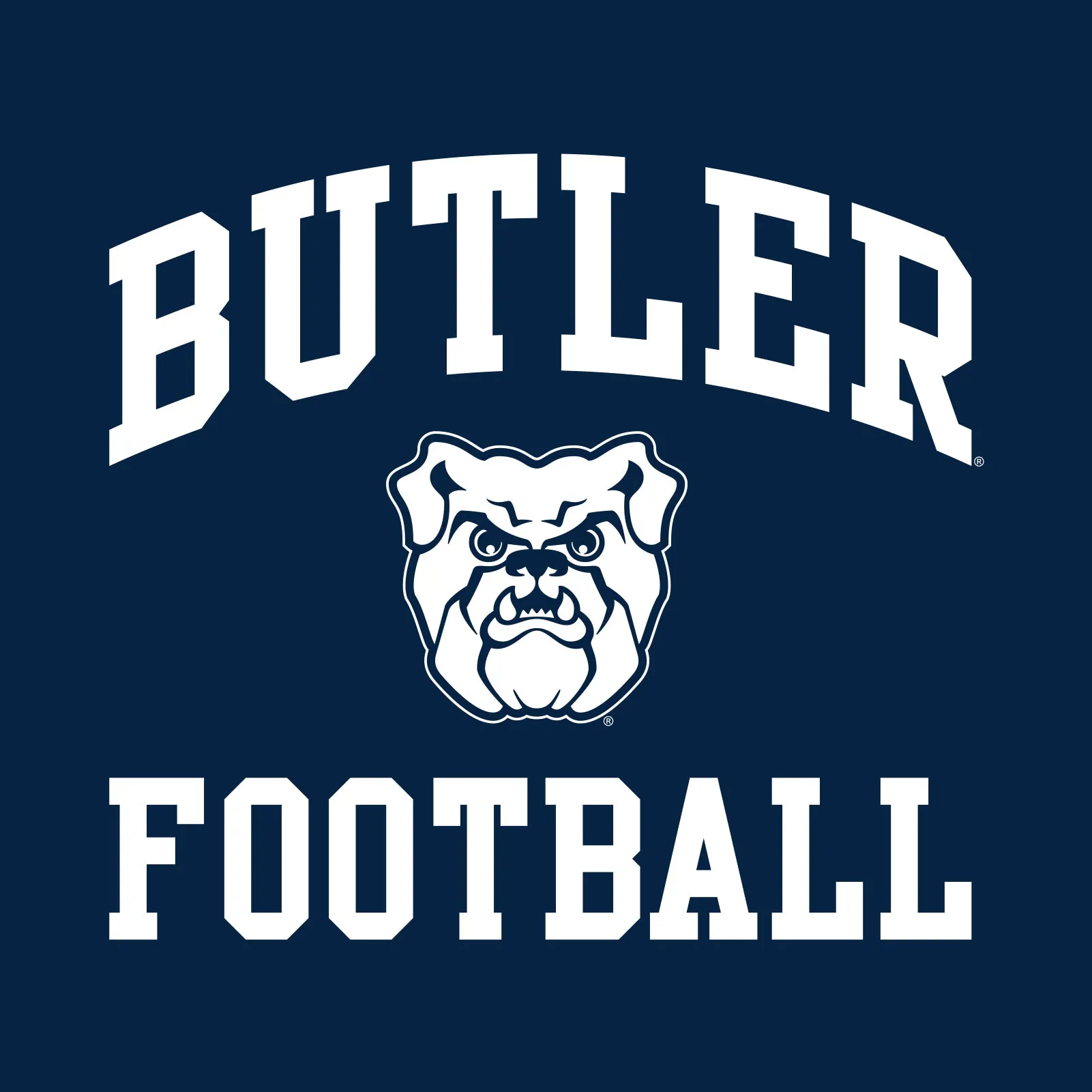 Butler University Bulldogs Arch Logo Football Short Sleeve T Shirt - Navy