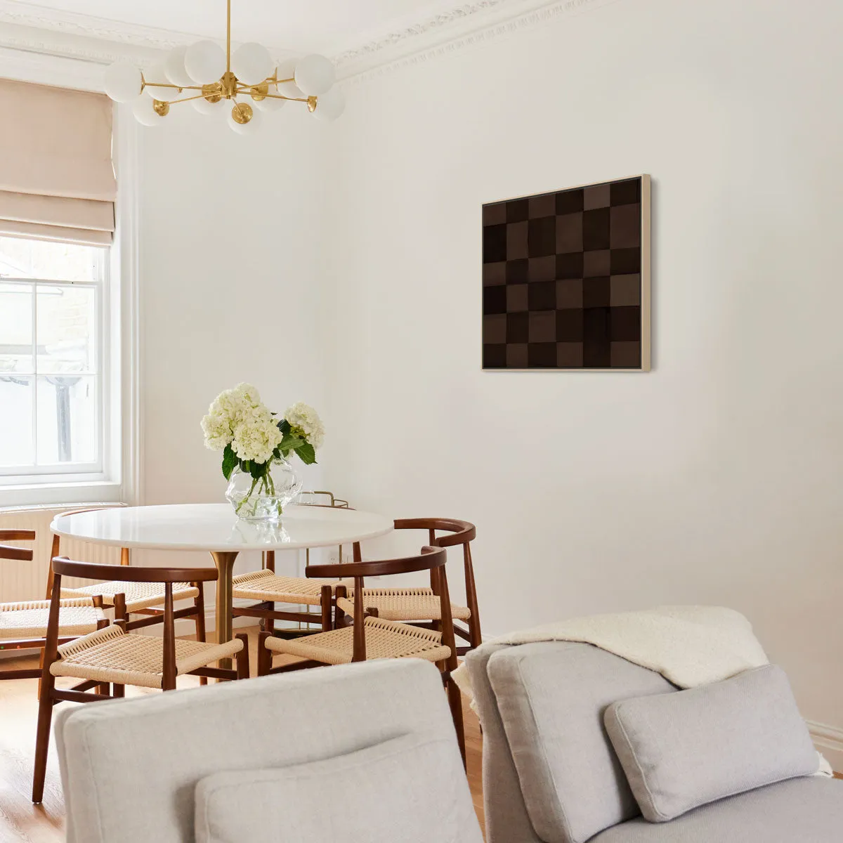 Chocolate Checkerboard Abstract Canvas Art