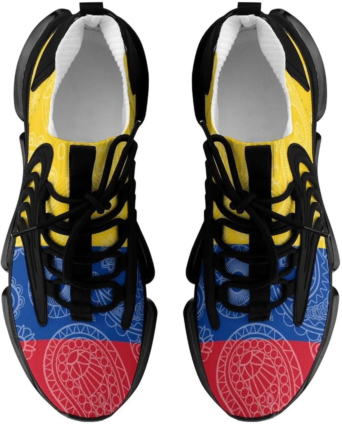 Colombian Paisley Flag Sport Shoes for Men Women Non Slip Lightweight Breathable Walking Running Shoes