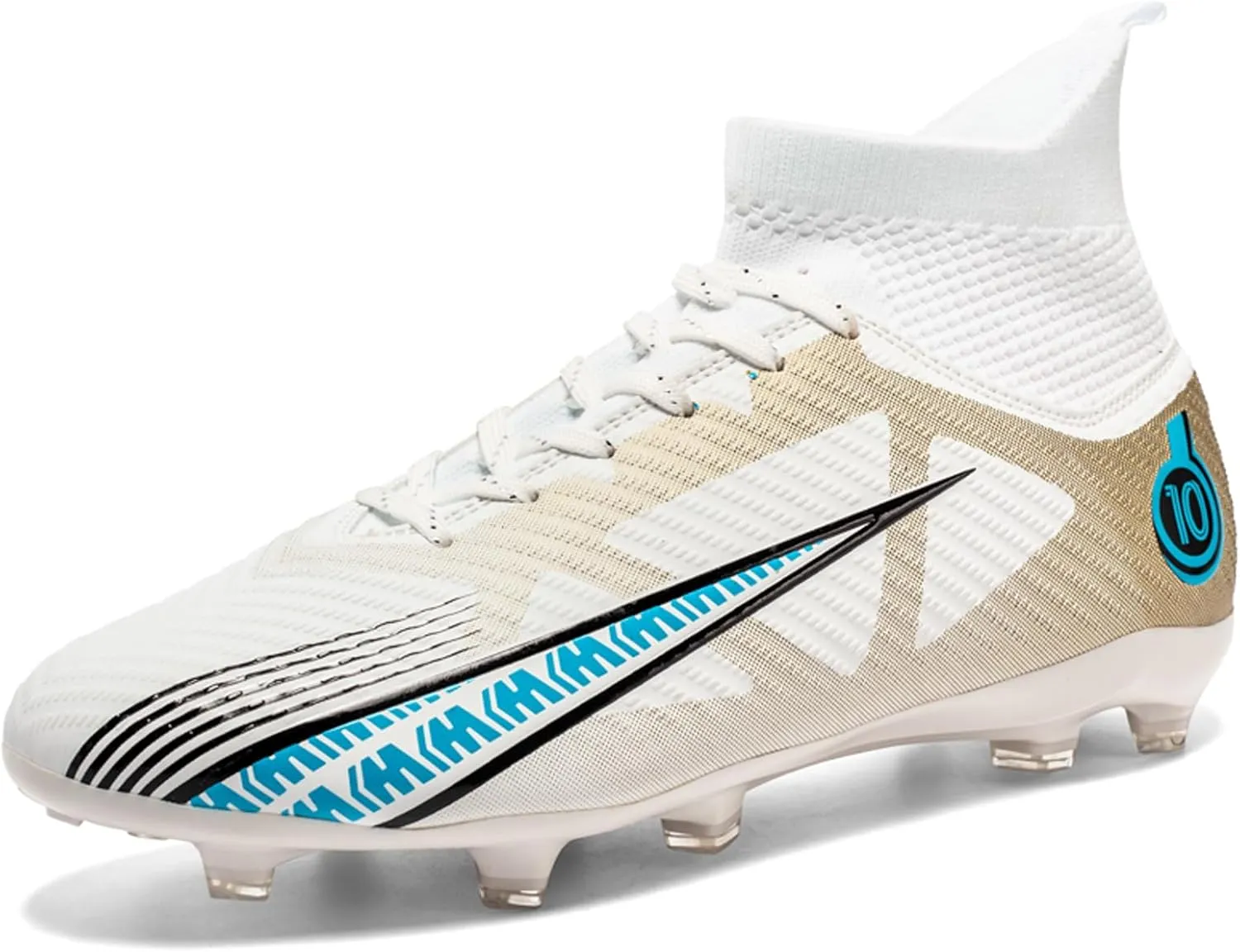 Eliogn Big Kids Soccer Shoes Mens Soccer Cleats Professional Training Turf High-top Football Shoes Outdoor Comfortable Training Football Shoes