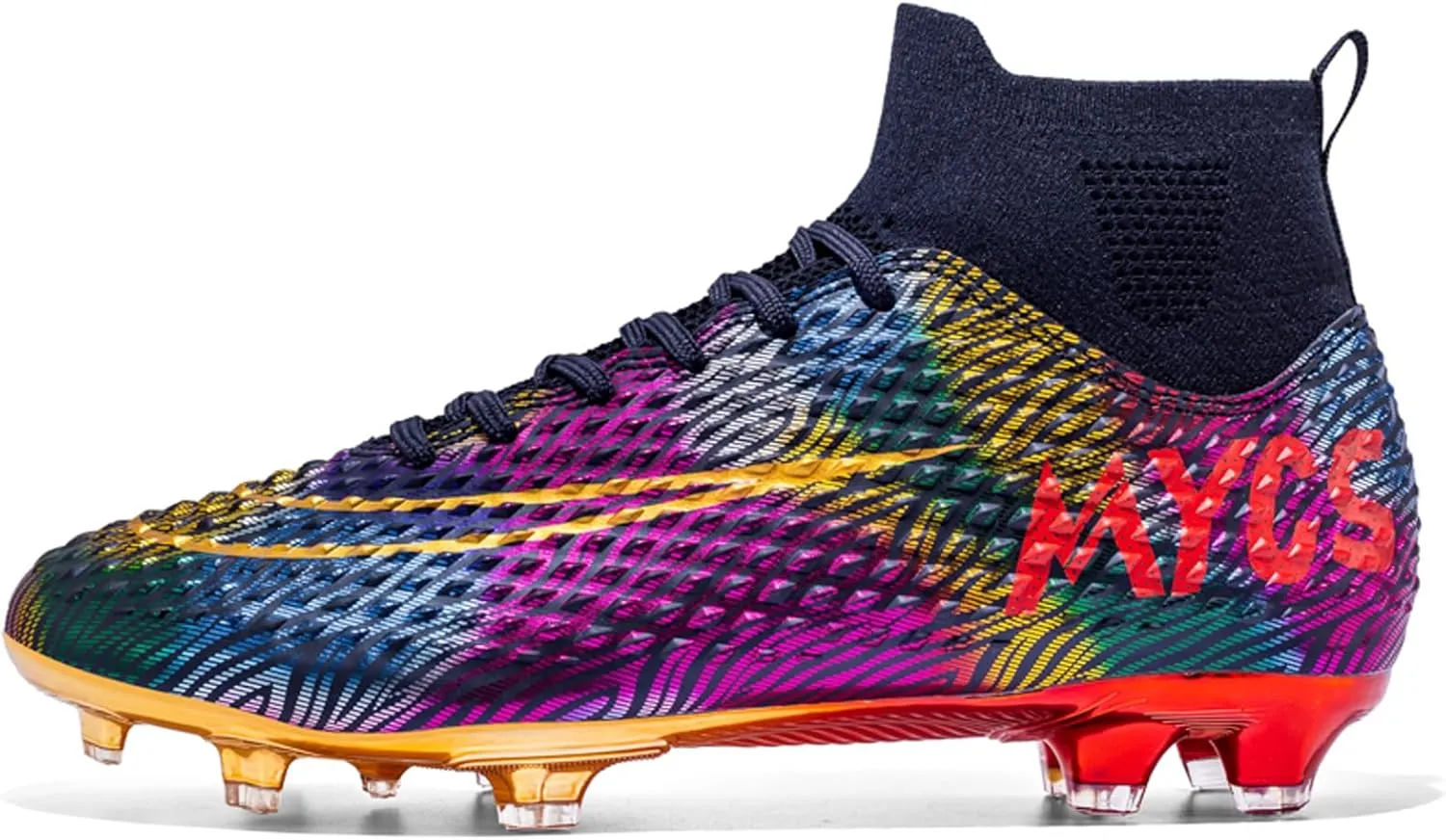 Eliogn Big Kids Soccer Shoes Mens Soccer Cleats Professional Training Turf High-top Football Shoes Outdoor Comfortable Training Football Shoes