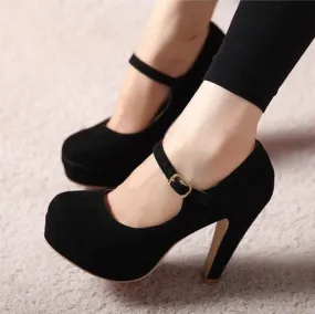 FASHION HIGH-HEELED SHOES FABRIC SURFACE SHOES