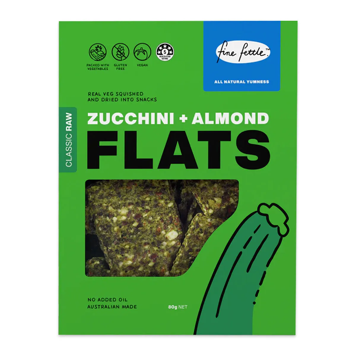 Fine Fettle Flats Zucchini and Almond Cracker 80g