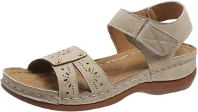 Flat Sandals for Women Dressy: Comfortable Flats Open Toe Ankle Strap Walking Shoes Summer Wedge Summer Dressy Low Heel Platform Arch Support Platform Sandal
