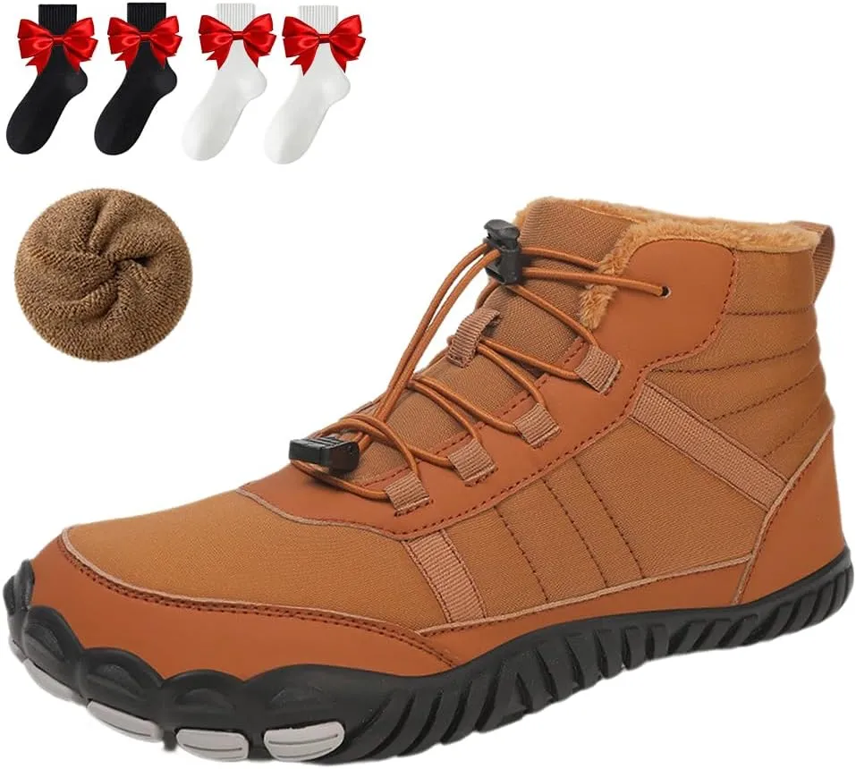 Giltpeak Hike Winter Barefoot Shoes for Elderly Women Mens, Waterproof Wide Hike Barefoot Winter, Winter Wide Toe Barefoot Hiking Shoes Boots