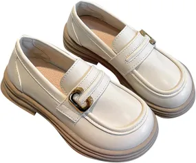 Girls Loafers Chunky Platform Classic Dress Shoes Little Kid PU Leather Rubber Sole Oxford School Mary Janes
