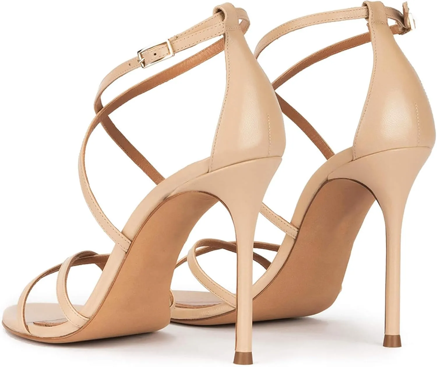 High Heels Stilletos Heels for Women Strappy Sexy Round Toe Heels Open Toe Heels Dressy Pumps Sandals