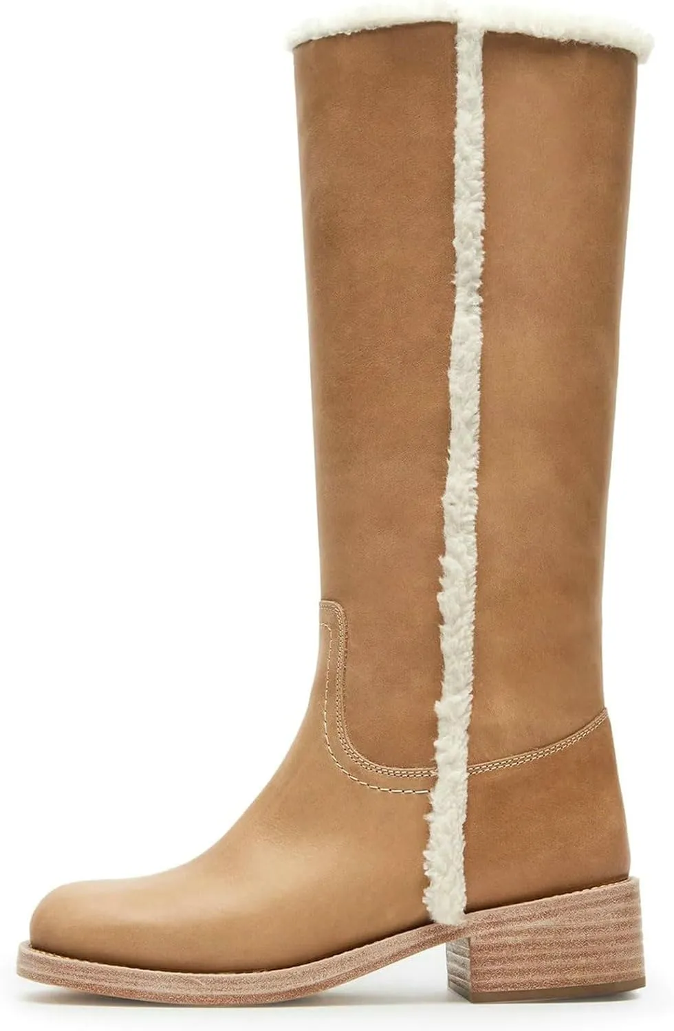KysBloes Knee High Riding Boots for Women Square toe Long Boots Low Chunky Heel Tall Boots Pull on Comfortable Dressy Work Boots