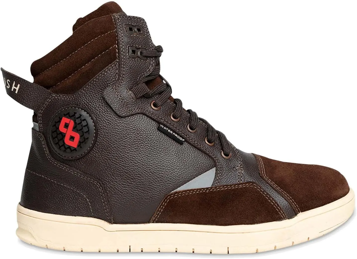 Leather Motorcycle Boots Men - Anti-slip Sole, Ankle Guard, Cow Milled Grain Leather, Black Motorcycle Boots Men