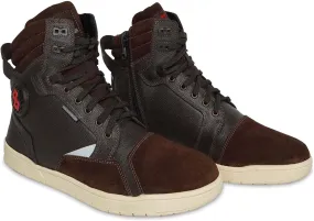 Leather Motorcycle Boots Men - Anti-slip Sole, Ankle Guard, Cow Milled Grain Leather, Black Motorcycle Boots Men
