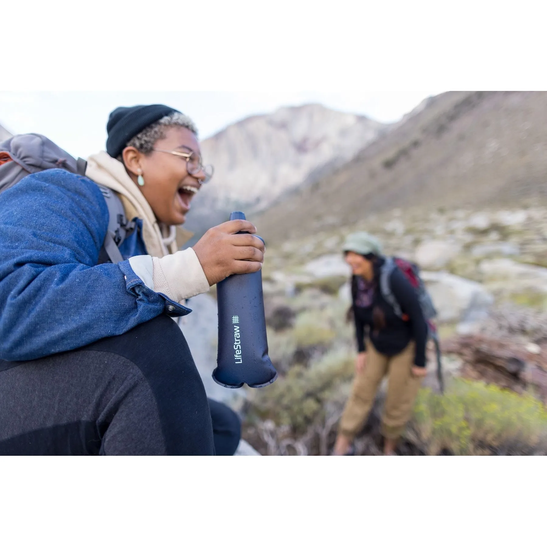 LifeStraw Peak Series 1L Squeeze Bottle - Mountain Blue