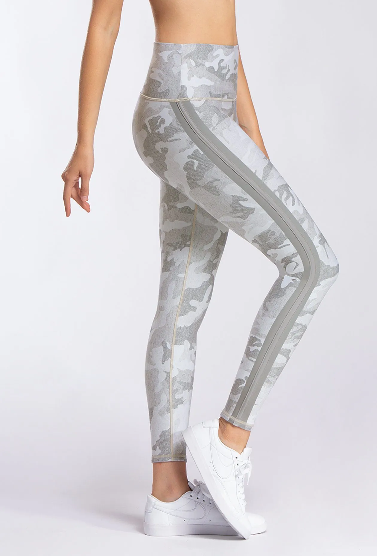Light Grey Heather Camo Side Stripe Leggings