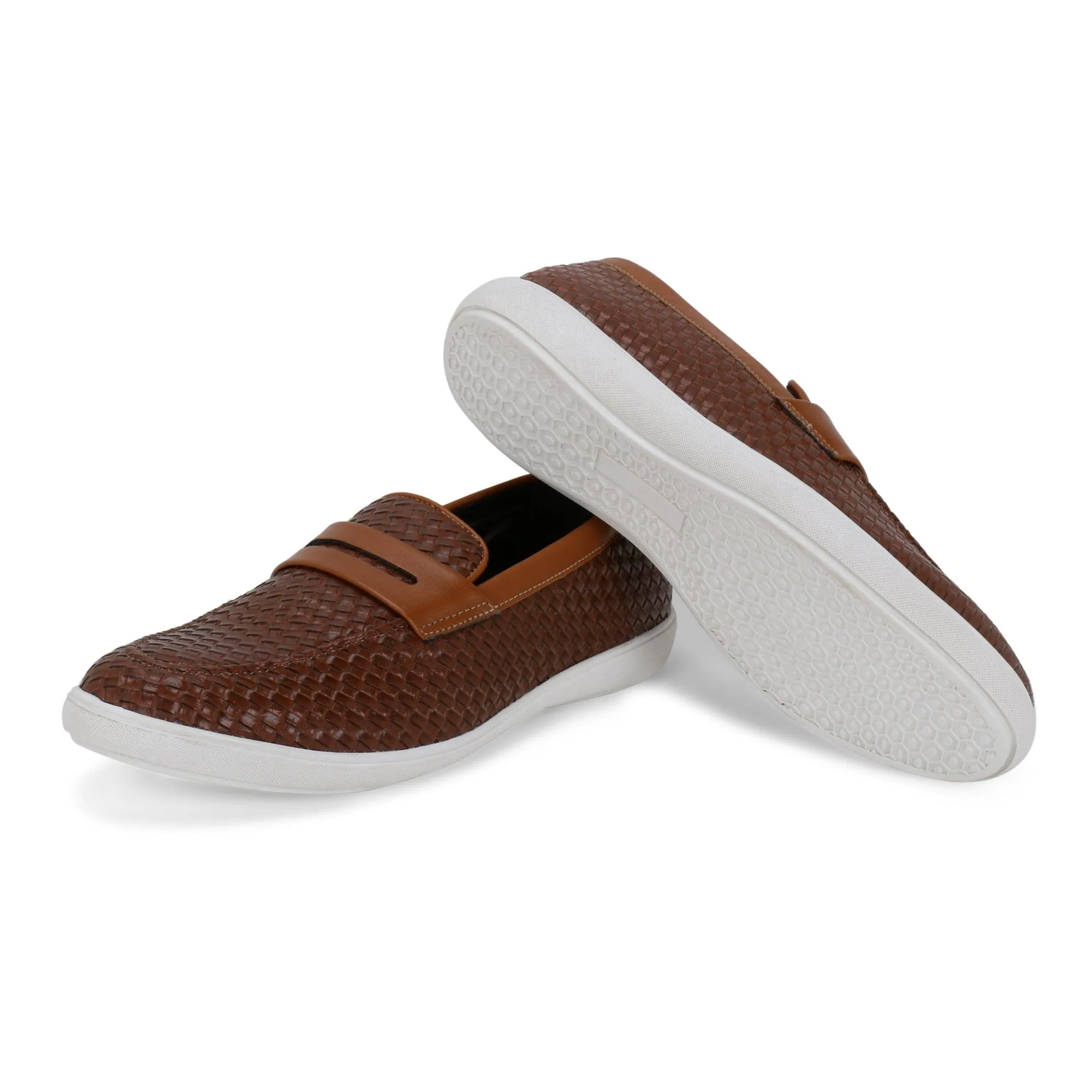 Lima Tan Penny Braided Sneaker