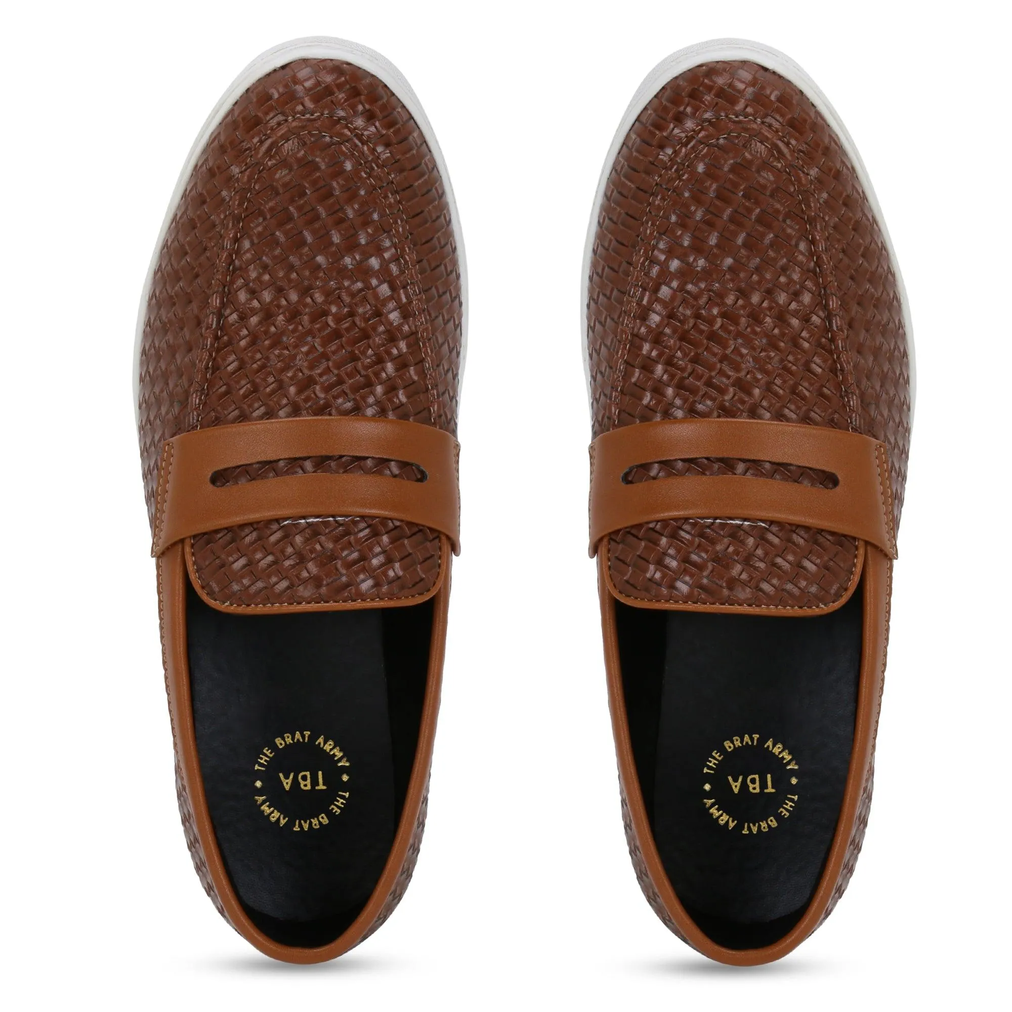 Lima Tan Penny Braided Sneaker