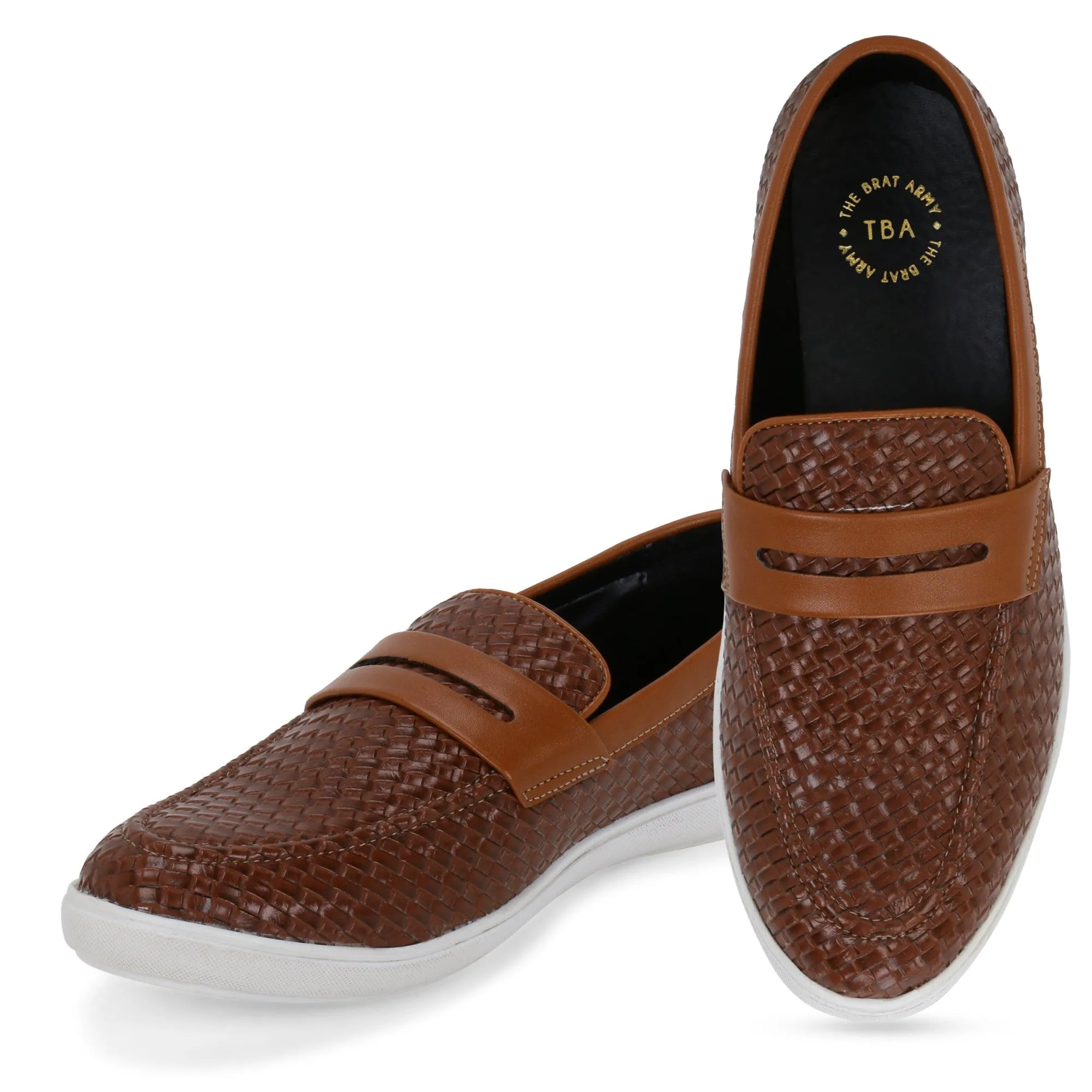Lima Tan Penny Braided Sneaker