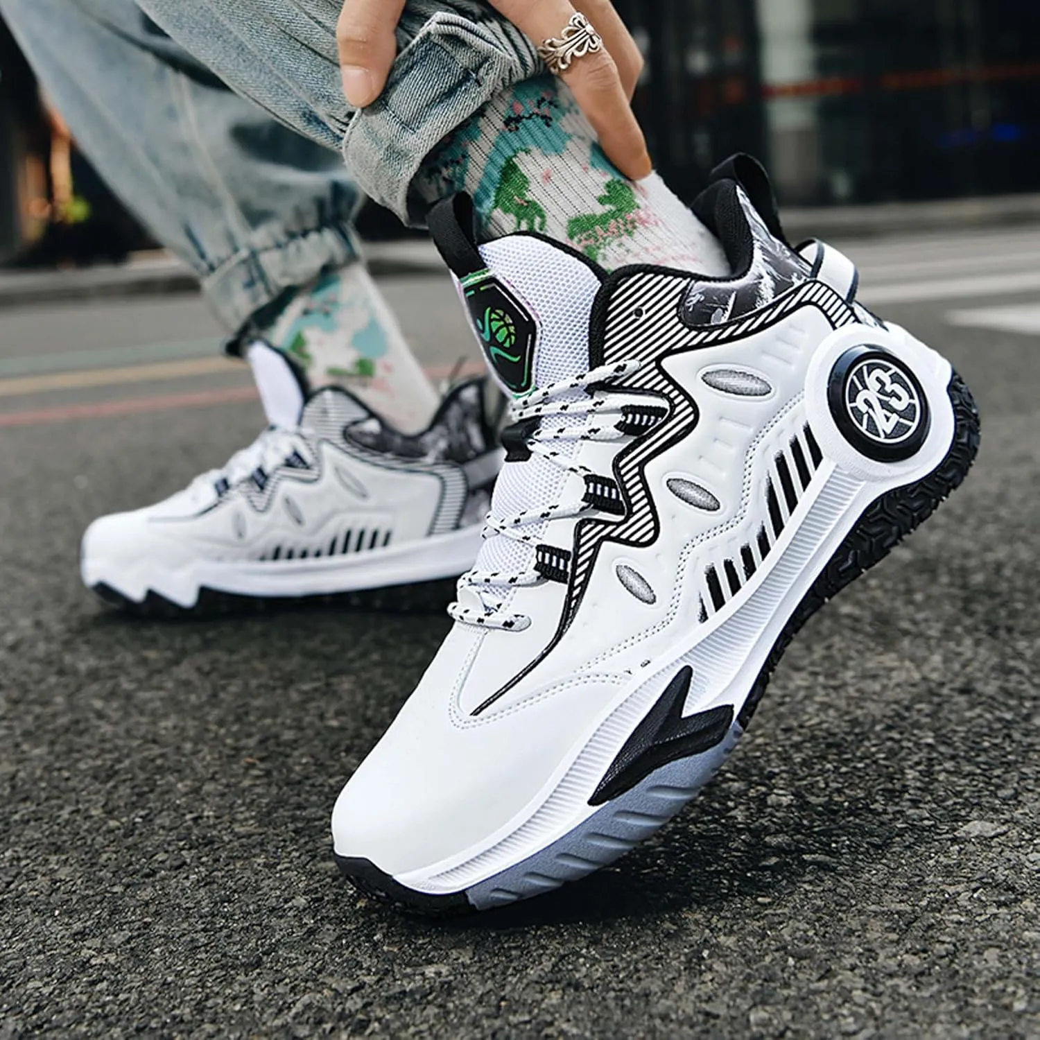 Men's and Women's Basketball Shoes, White Basketball Shoes, Comfortable, Breathable, Outdoor, Hiking, High Top, Men's Non Slip Work Shoes, Sports Shoes, Men's Casual Shoes, Tennis Shoes.
