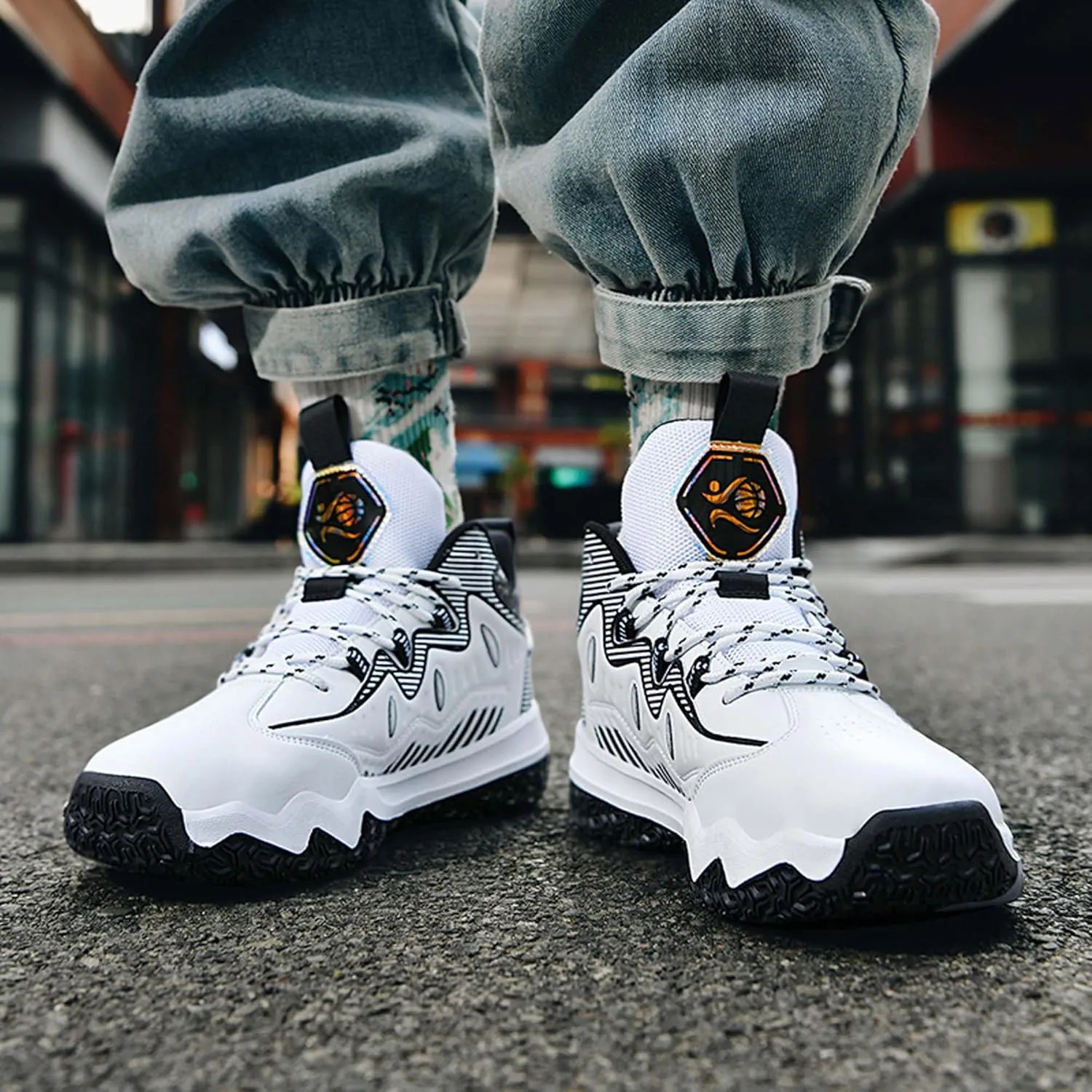 Men's and Women's Basketball Shoes, White Basketball Shoes, Comfortable, Breathable, Outdoor, Hiking, High Top, Men's Non Slip Work Shoes, Sports Shoes, Men's Casual Shoes, Tennis Shoes.
