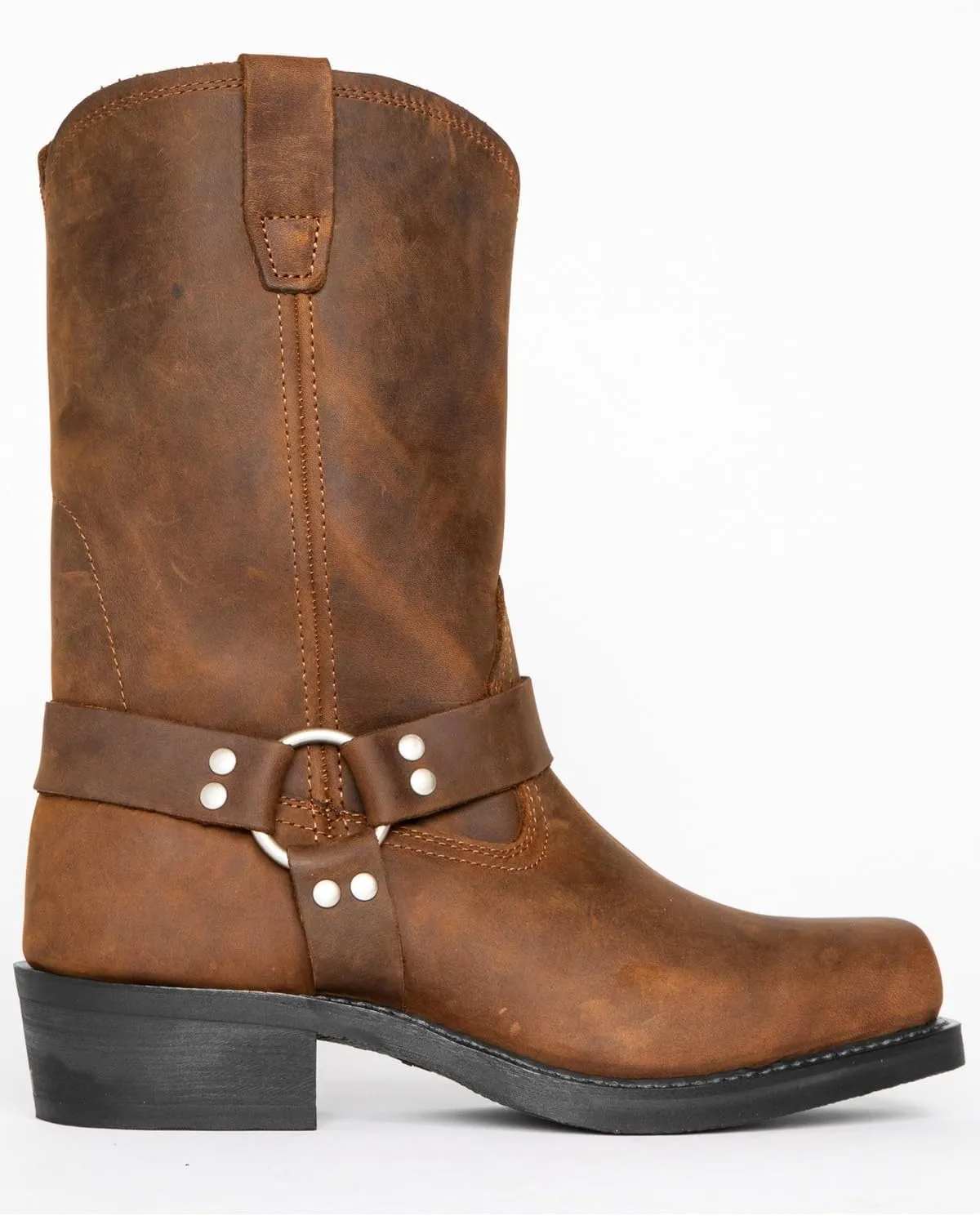 Men's Motorcycle Boot For Riding Waterproof Black PU Leather Boots Mid Calf Boots For Men