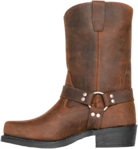 Men's Motorcycle Boot For Riding Waterproof Black PU Leather Boots Mid Calf Boots For Men