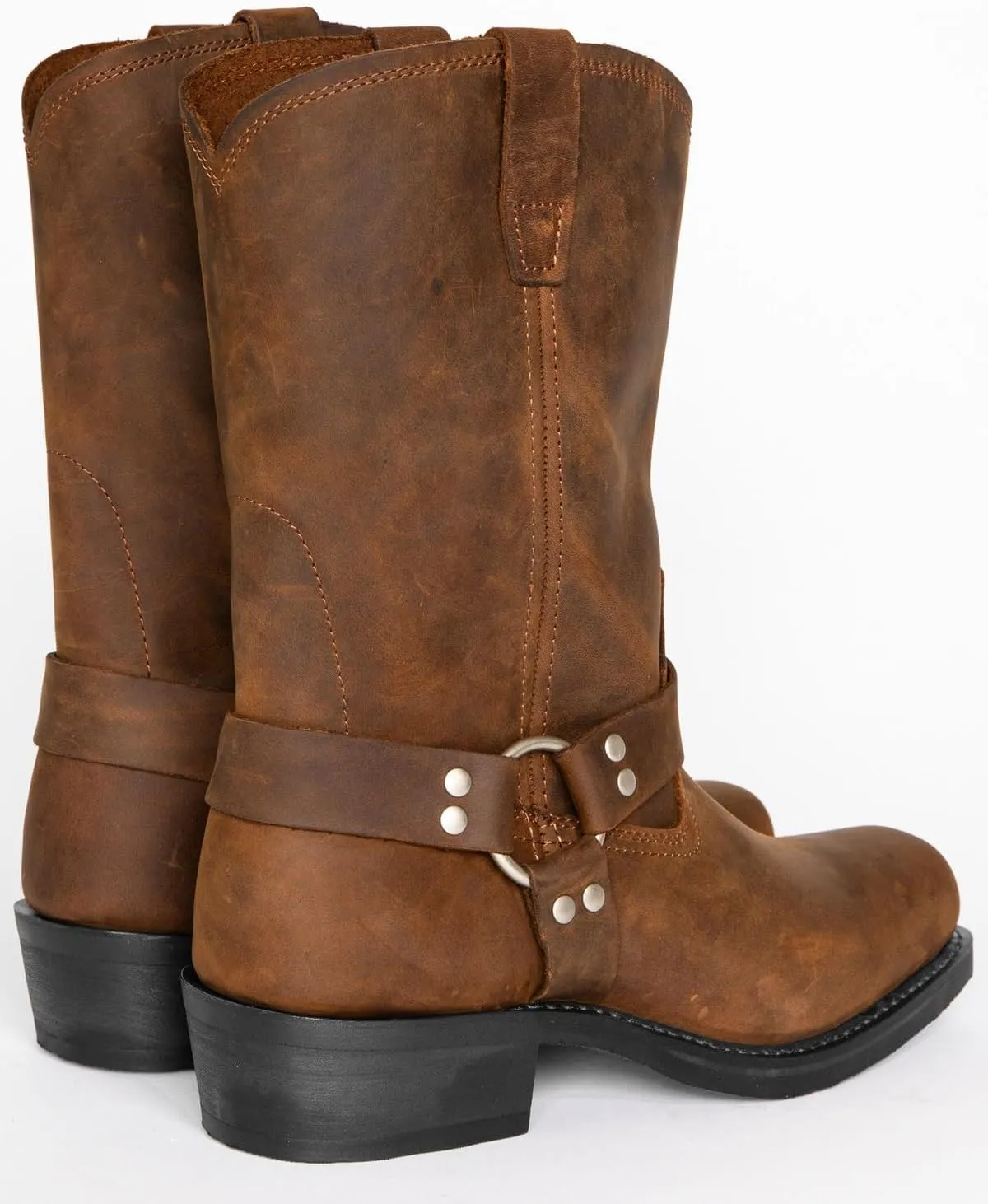 Men's Motorcycle Boot For Riding Waterproof Black PU Leather Boots Mid Calf Boots For Men
