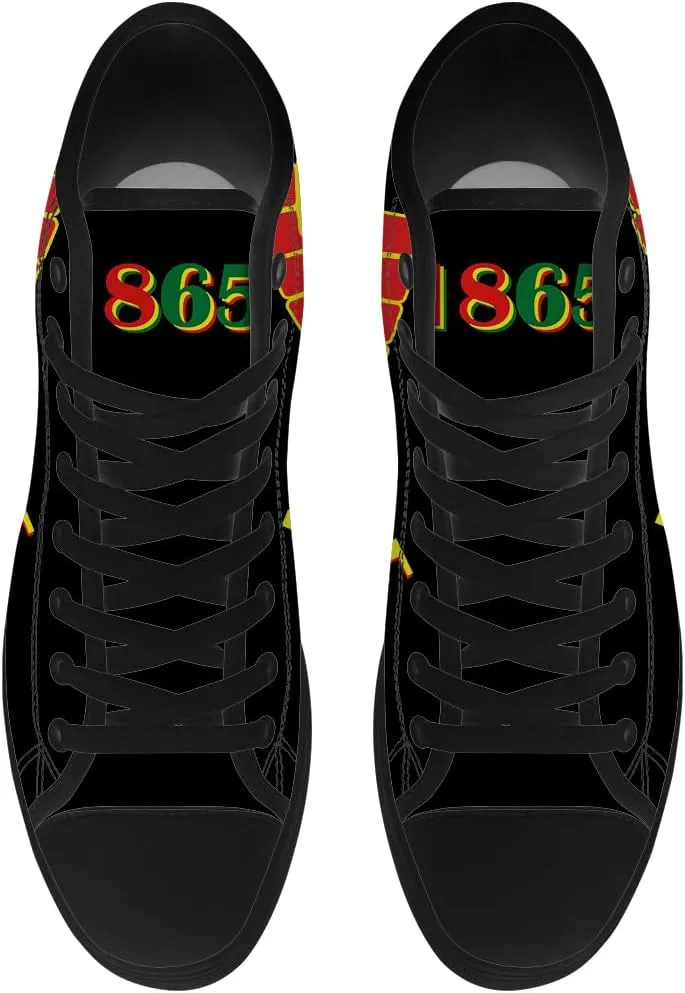 Men's Women's Juneteenth High Top Canvas Shoes African High Top Sneakers Lace Up Casual Shoes Gifts for Men Women