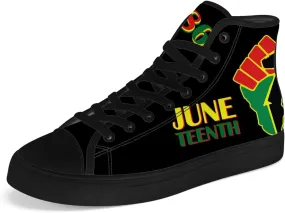 Men's Women's Juneteenth High Top Canvas Shoes African High Top Sneakers Lace Up Casual Shoes Gifts for Men Women