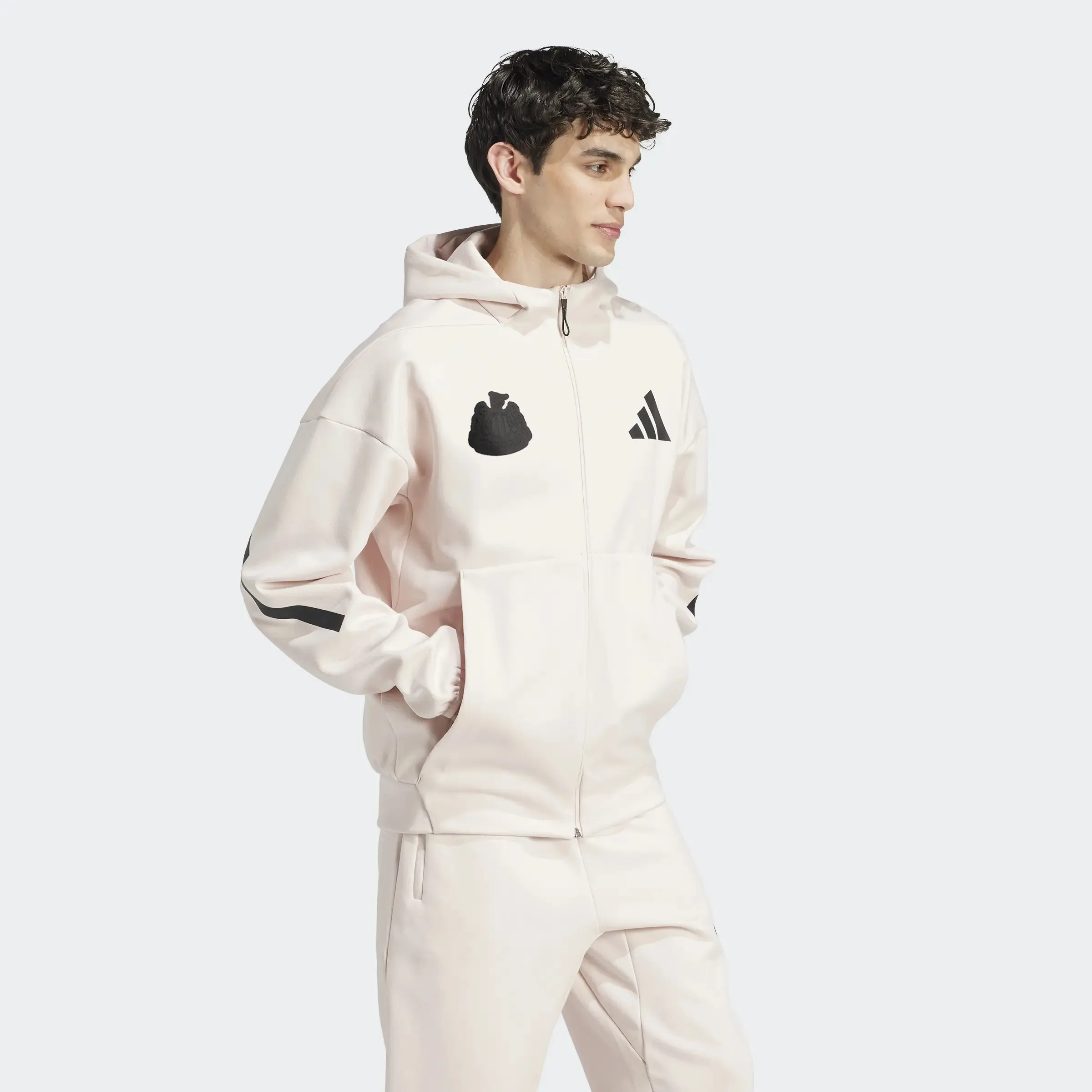 Newcastle United adidas Men's Z.N.E. Pink Full Zip Hoodie