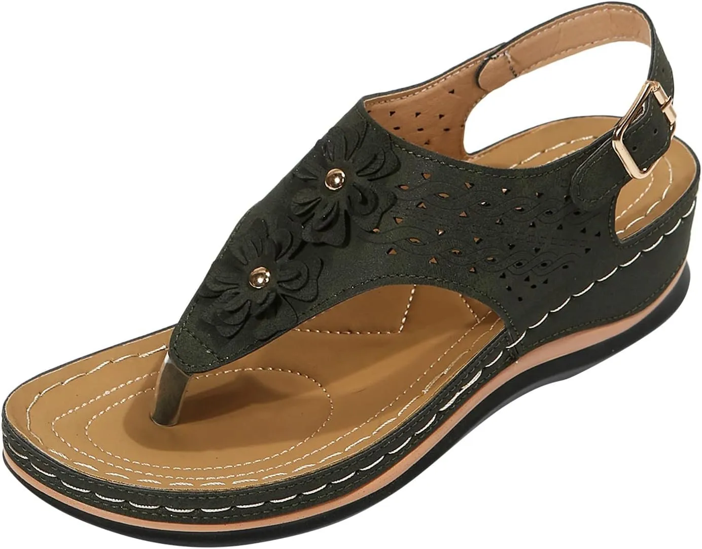 Sandals for Women Dressy comfort Walking Width Casual Summer Slide Shoes Beach Flat Slip On Sandles