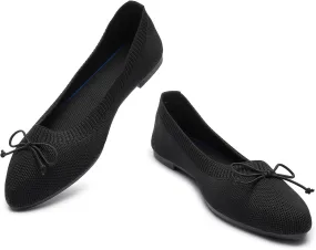 Shupua Women's Flats Black Flats Shoes Pointed Toe Ballet Flats Comfortable Bow Girls Flats Dressy