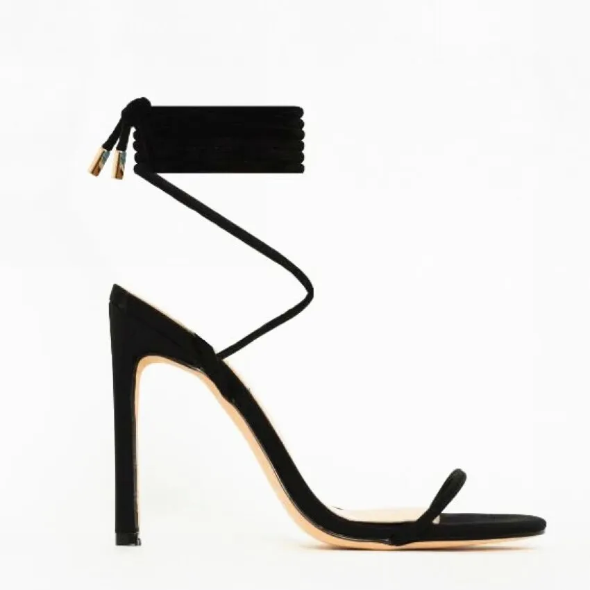 Strappy Snakeskin High Heels