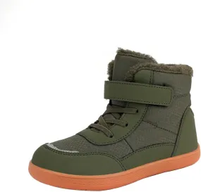 Toddler Big Kids Winter Snow Wide Toe Box Slip Drop Sole Ankle Boots Fur Lined Barefoot Winter Snow Insulated Boots