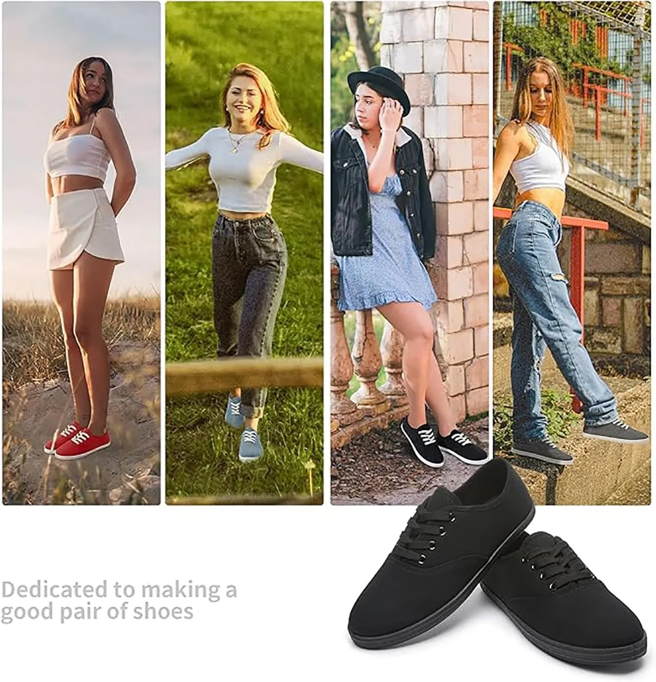 Women Canvas Sneakers Cute Walking Shoes Classic Canvas Shoes Comfort Lace Up Tennis Shoes Lightweight Textile Flats Shoes Foam Flat Shoes Biscuit Shoes
