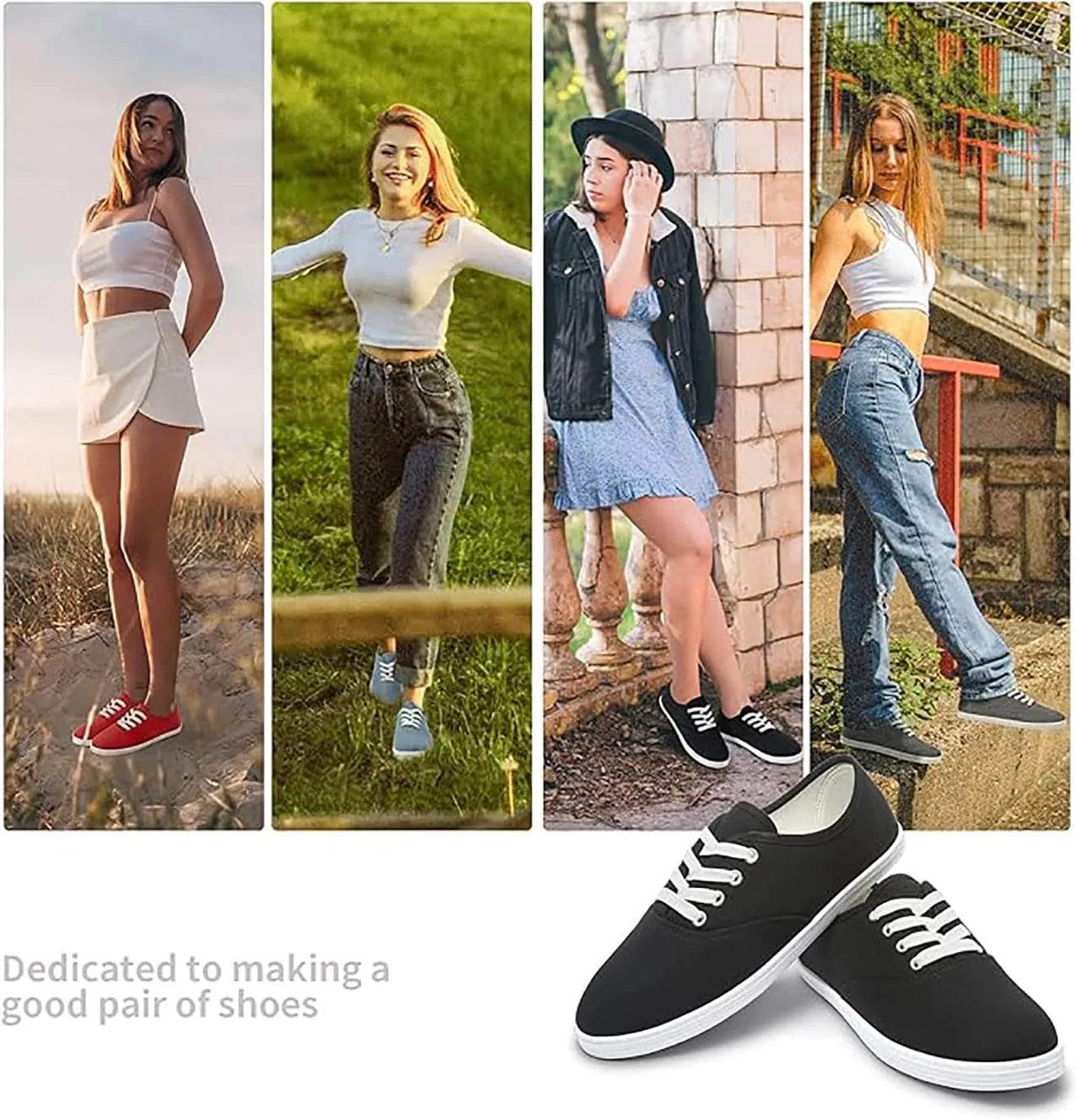 Women Canvas Sneakers Cute Walking Shoes Classic Canvas Shoes Comfort Lace Up Tennis Shoes Lightweight Textile Flats Shoes Foam Flat Shoes Biscuit Shoes