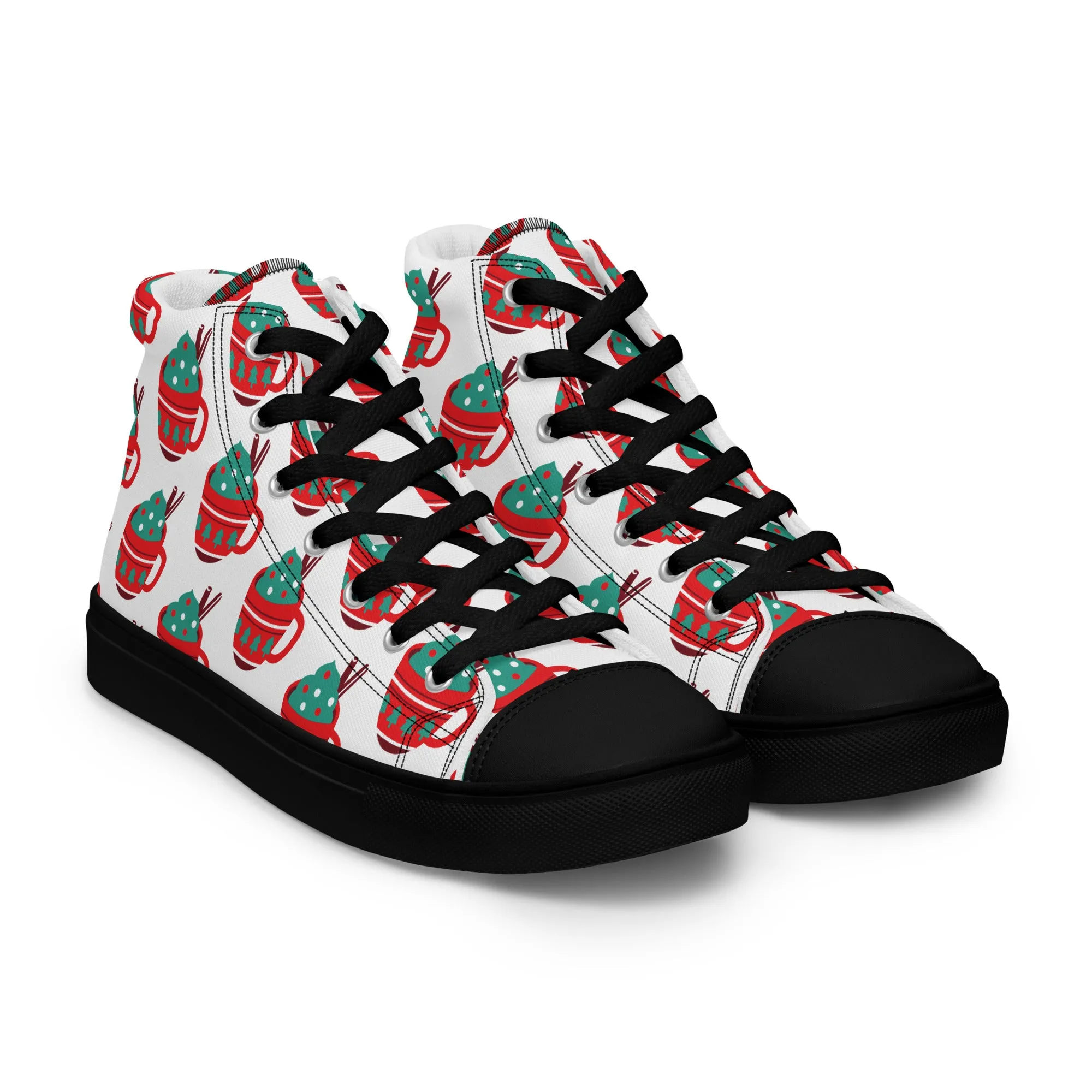 Women Christmas High Top Canvas Shoes (Glamourange Holiday Magic Canvas Shoes For Women - 0016)