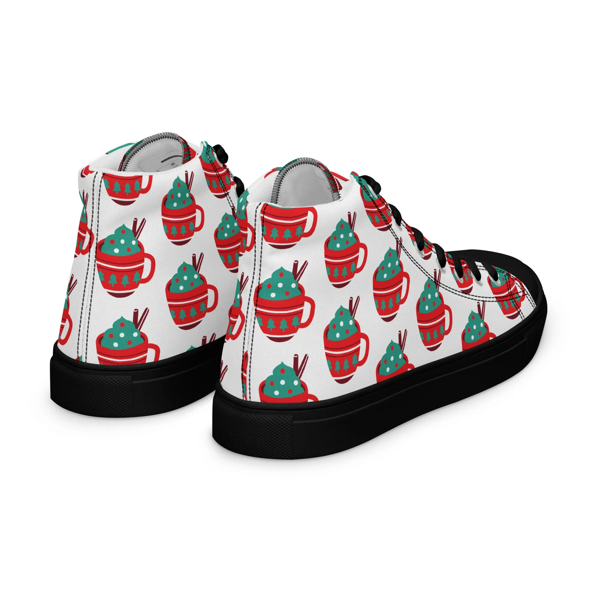 Women Christmas High Top Canvas Shoes (Glamourange Holiday Magic Canvas Shoes For Women - 0016)